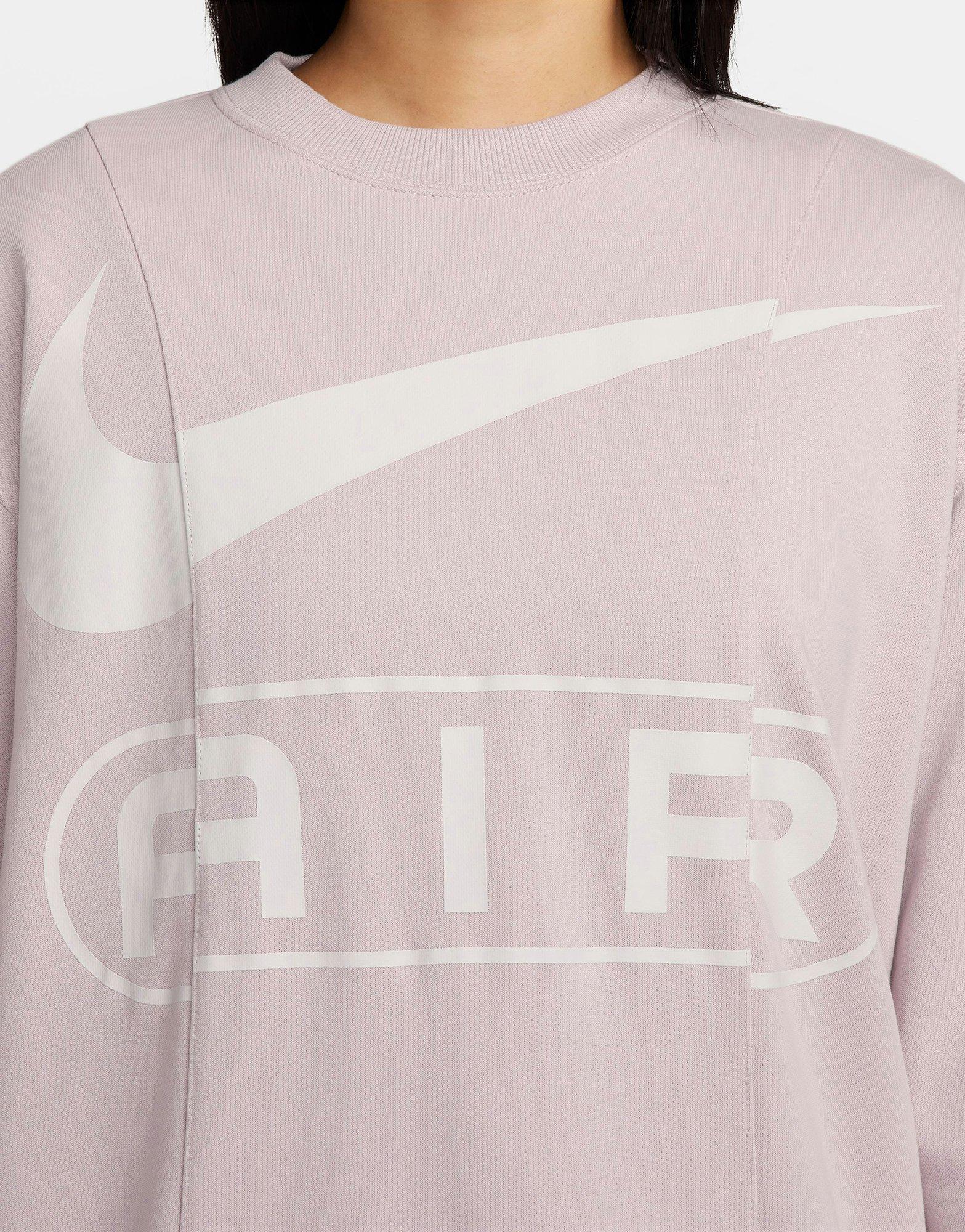 เสื้อแขนยาวผู้หญิง Air Over-Oversized Crew-Neck French Terry