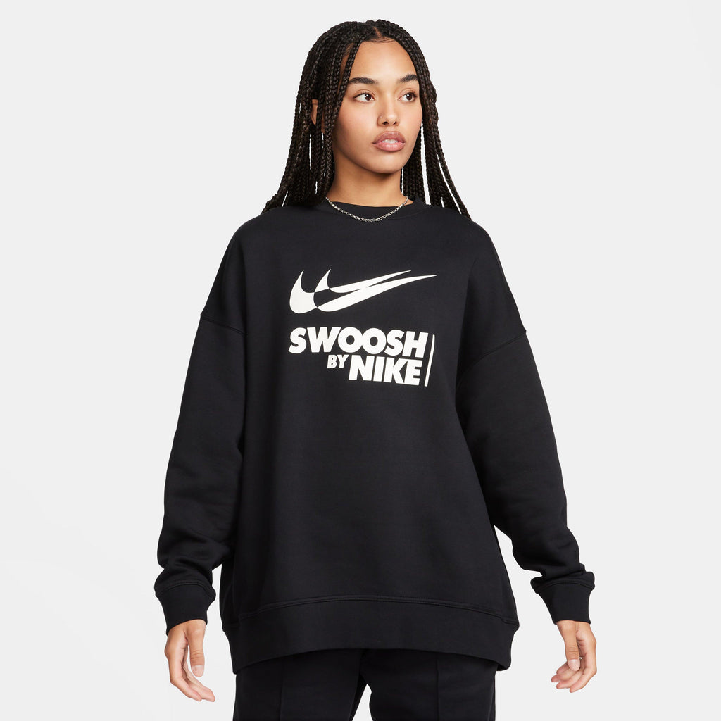 เสื้อแขนยาวผู้หญิง Sportswear Oversized Fleece Crew-Neck