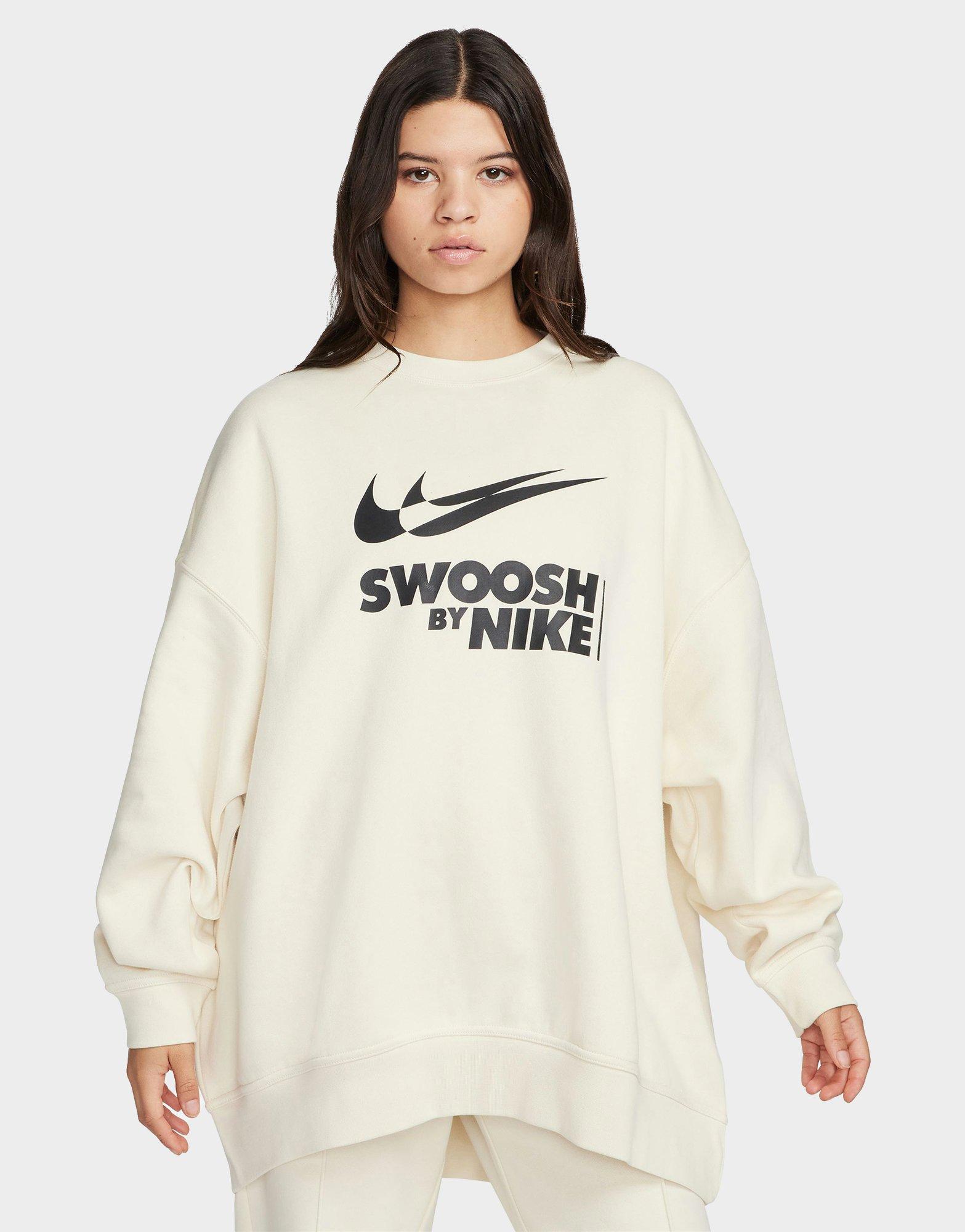 เสื้อแขนยาวผู้หญิง Sportswear Oversized Fleece Crew-Neck