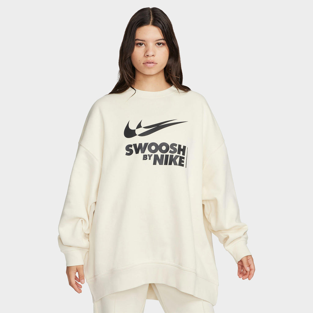 เสื้อแขนยาวผู้หญิง Sportswear Oversized Fleece Crew-Neck