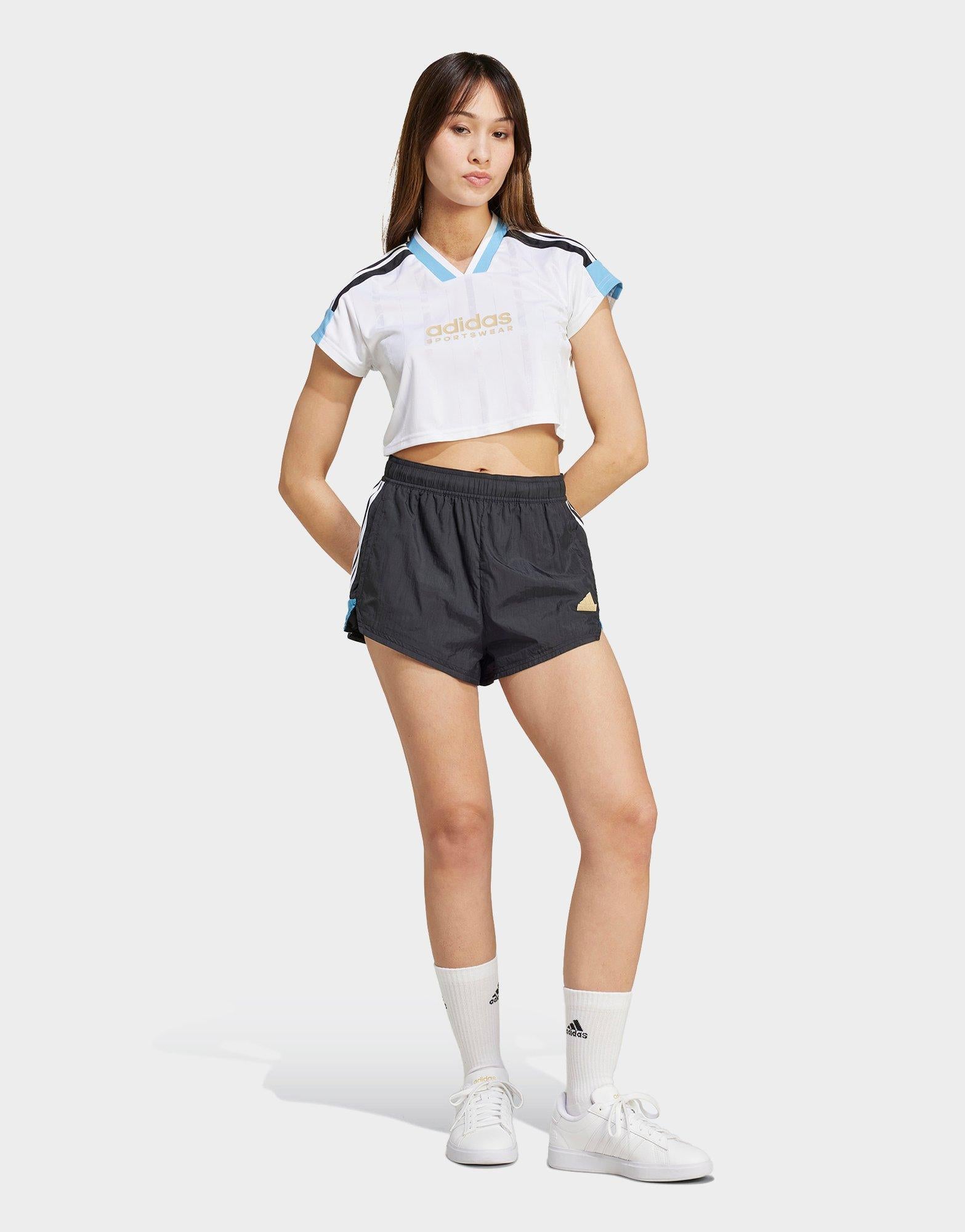 เสื้อยืดผู้หญิง Tiro Cut 3-Stripes Crop Jersey