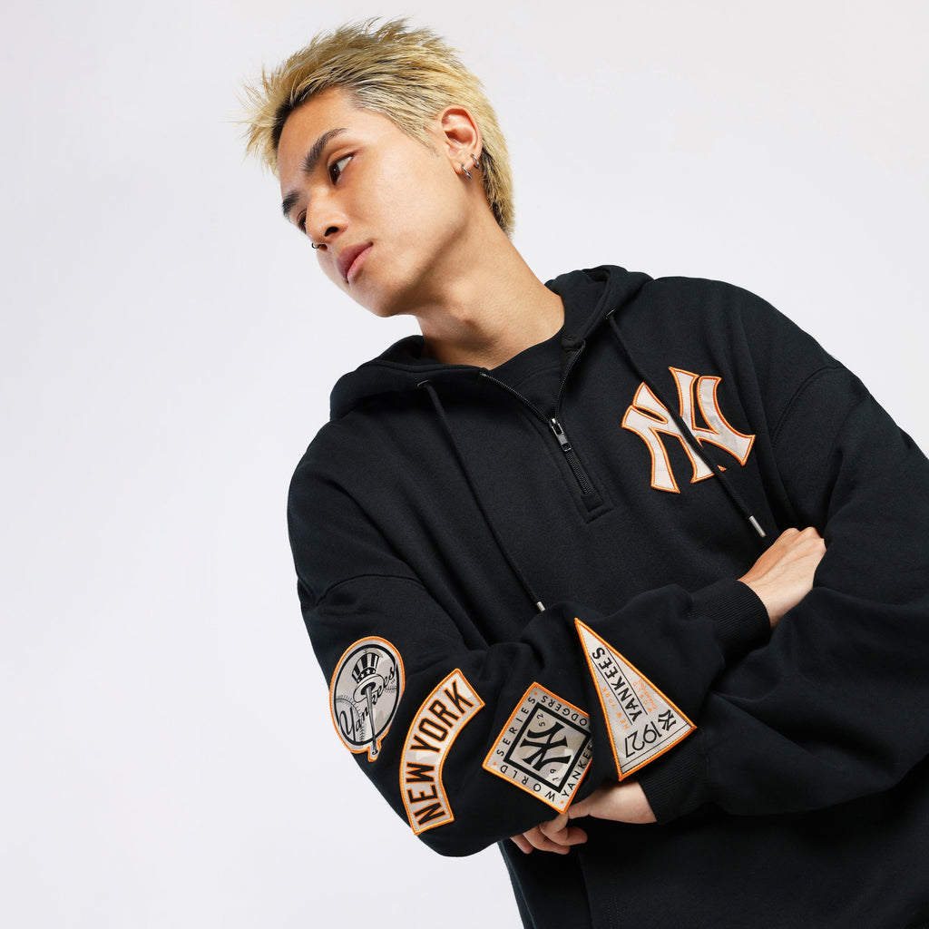 เสื้อฮู้ดดี้ผู้ชาย NY Yankees Patch 1/4 Zip