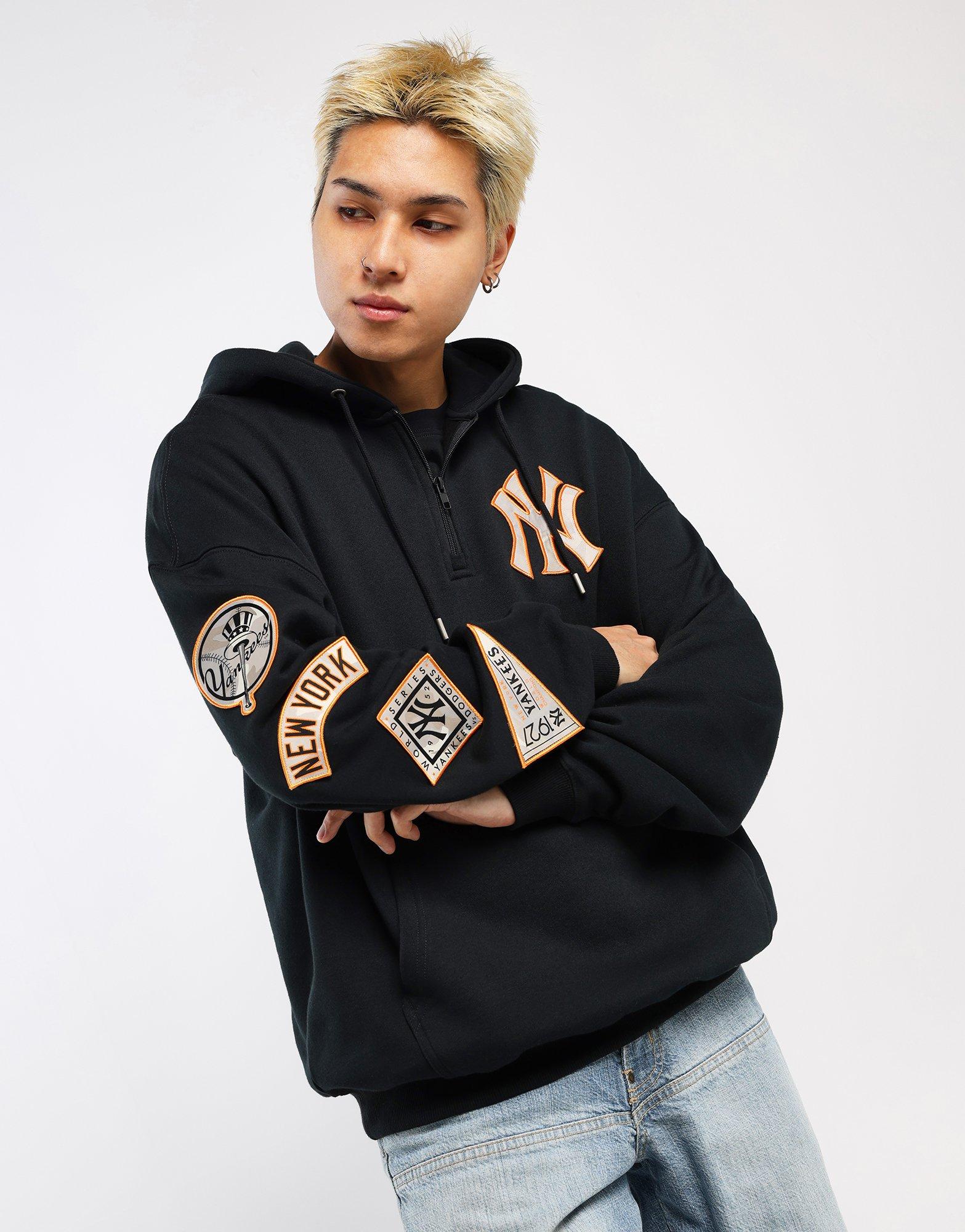 เสื้อฮู้ดดี้ผู้ชาย NY Yankees Patch 1/4 Zip